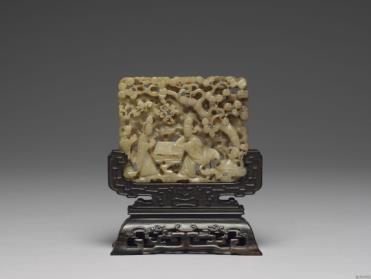 图片[2]-Jade plaque with “Go-game under Pinetrees” motif, Song to Yuan dynasty (960-1368)-China Archive